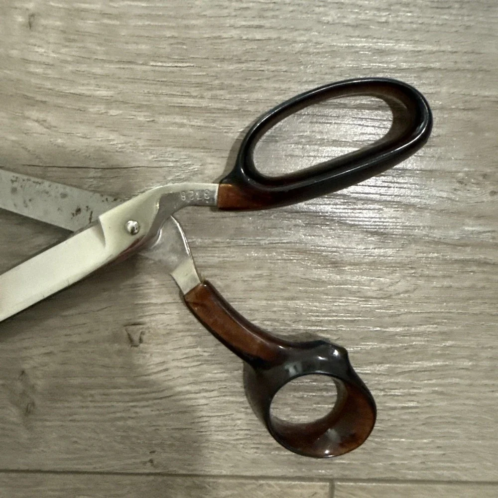 Vintage Wiss 3728 Faux Tortoise Shell Scissors Shears‎ Contura Lite 8.25